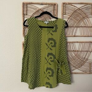 YOU-BE Floral Top Blouse Tunic Art to Wear Lagenlook Artsy B43  Women's Sz S/M